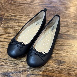 Cat & Jack Toddler Girl 1T Diane Black Slip on Dress Shoes with Bow